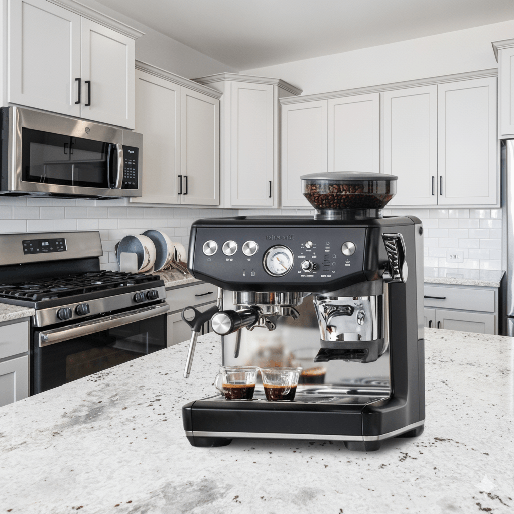 Breville Barista Express manual espresso machine with integrated grinder