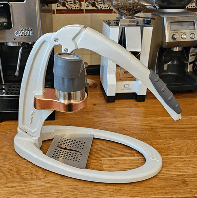 Flair PRO 2 manual espresso maker with stainless brew head and gauge kit.