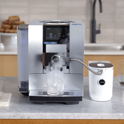 Jura Z10 premium super-automatic espresso machine with cold extraction mode.