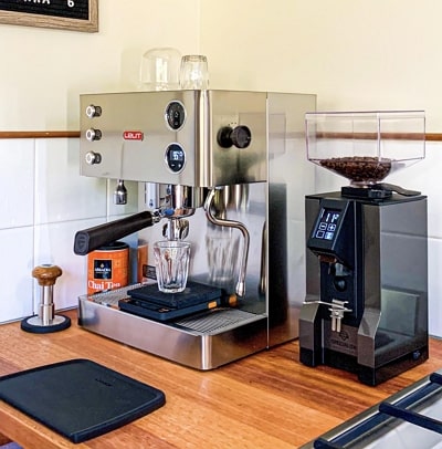 Lelit Elizabeth PL92T compact dual-boiler espresso machine on a kitchen counter.