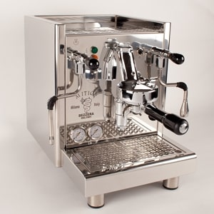 Bezzera Mitica Top PID heat-exchanger espresso machine with E61 group, rotary pump, and PID.