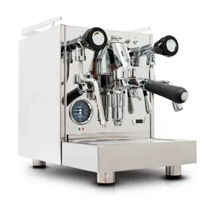 Quick Mill QM67 Evo compact E61 dual boiler espresso machine in stainless steel.