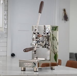 Londinium R24 spring lever espresso machine with app-controlled pre-infusion.